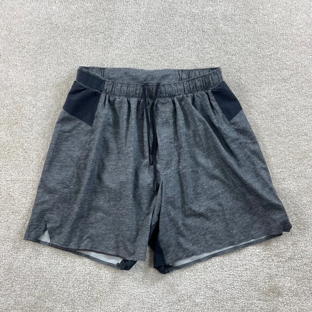 Lululemon Athletic Shorts Mens M Grey 6 Inch Inseam Lined Surge Workout Running